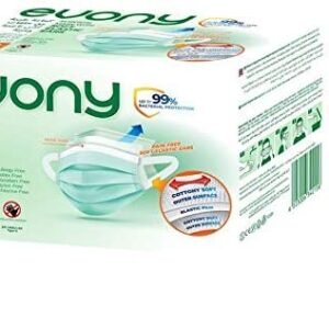 Evony Surgical Face Mask with Soft Elastic Ears, Large - 50 Pieces