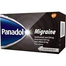 Panadol Migraine ( paracetamol 250 mg + acetylsalicylic acid 250 mg + caffeine 65 mg ) 30 tablets