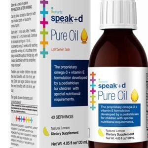 Lifetrients – Speak+D Pure Oil – Natural Lemon – 4.05 oz – Pediatrician Formulated to Support Children with Special Nutritional Requirements – Enhanced with Omega-3, Vitamin E, Vitamin D & Vitamin K