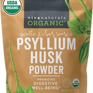 Psyllium Husk Powder Organic (1.5 lbs) - Easy Mixing Fiber Powder, Finely Ground & Non-GMO Fiber Supplements to Promote Regularity, Perfect for Gluten-Free Baking, 24 oz