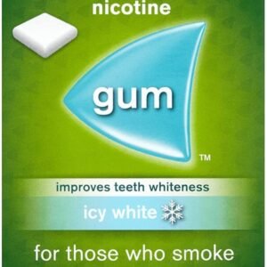 Nicorette Gum 4mg Ice White, Nicotine Gum, Fast, Chewing Whitening Gum 1 Pack x 105 Pieces (Quit Smoking and Stop Smoking Aid Nicotine Gum (White, 4mg)