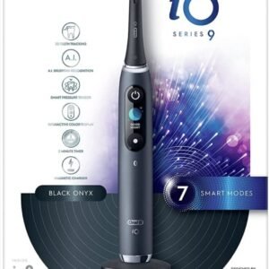 iO9 Electric Toothbrush with Revolutionary Magnetic Technology, App Connected Handle, 1 Ultimate Clean Oral-B Head & Charging Travel Case, 7 Modes with Teeth Whitening, 2 Pin UK Plug, Black