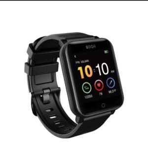 GOQii Smart Vital Fitness SpO2, body temperature and blood pressure smartwatch regular with 3 months personal Coaching, Black (Designed in California)