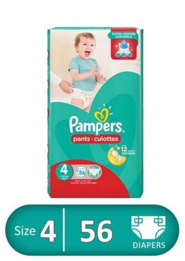 Pampers حفاضات بيبي بانتس - مقاس 4 - 56 قطعة