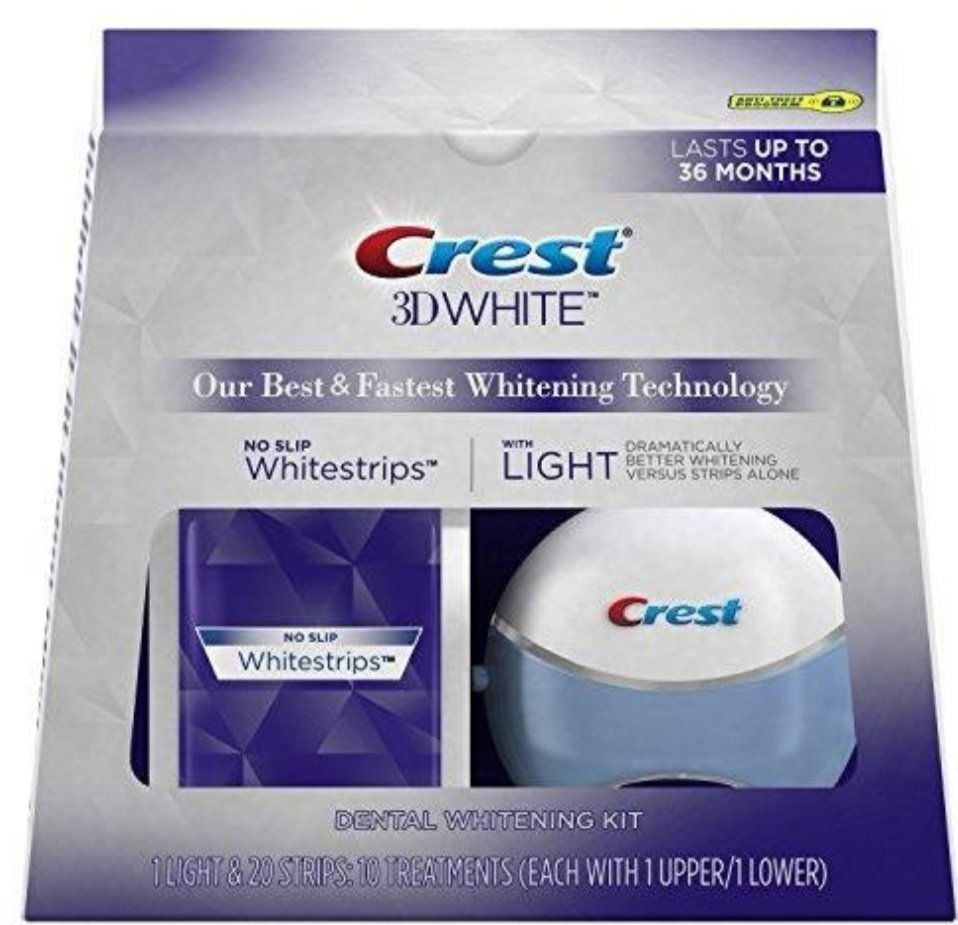 Crest 3D White Whitestrips with Light Teeth Whitening Kit, 10 Treatments