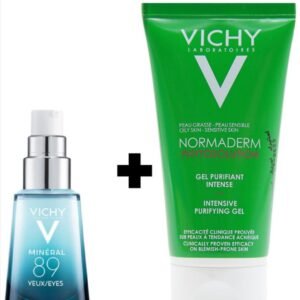 Mineral 89, Repairing Eye + Normaderm Gel, 50 ml