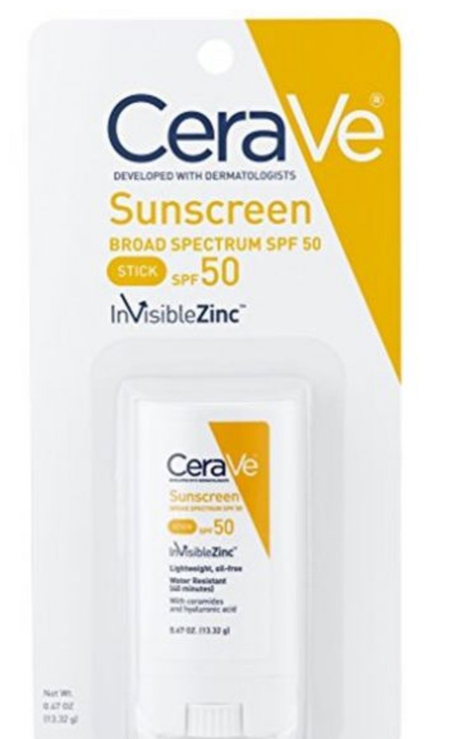 Sunscreen Stick SPF 50 0. 47 oz _with Zinc Oxide, Hyaluronic Acid and Ceramides for Broad Spectrum Sun Protection _CeraVe