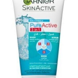 Pure Active 3x1 Clay Facial Wash, Mask & Scrub, 100 ml*Garnier