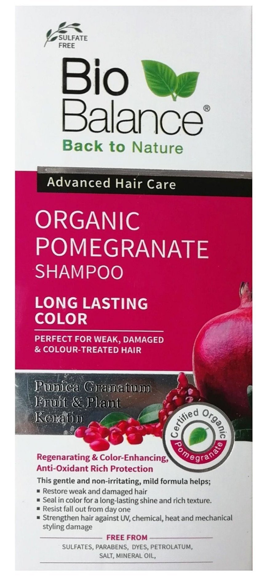 Shampoo-Pomegranate Shampoo For Weak Hair, 180 ml*Bio Balance