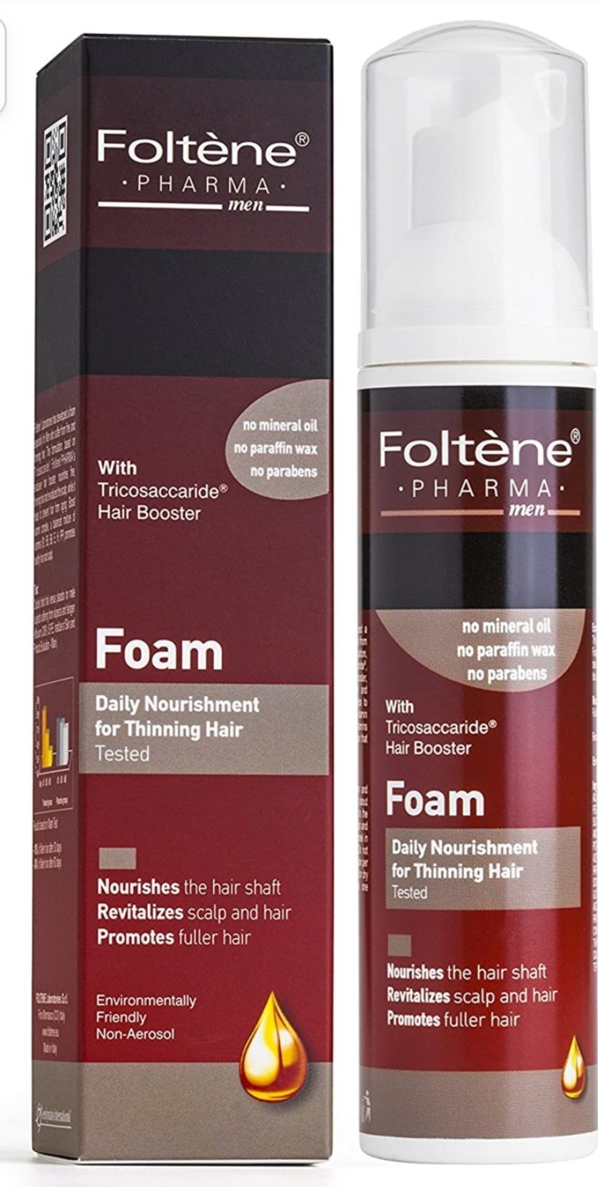 Foam for Thinning Hair Treatment for Men, 70 ml| Foltene