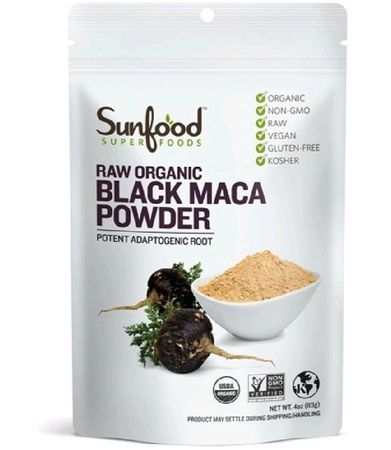 Maca-powder-black-4oz-organic.|sunfood