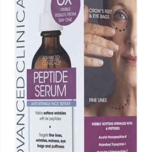 Peptide Serum for Wrinkles, Fine Lines, Crow’s Feet and Eye Bags - Anti-Wrinkle Face Serum (52ml) |Advanced Clinicals