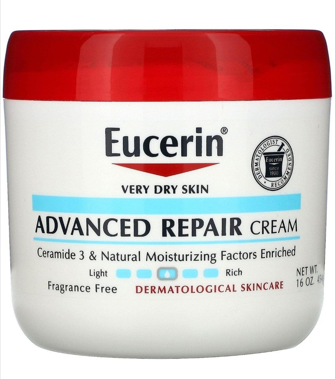 Advanced Repair Cream, Fragrance Free, 16 oz - 454 g | Eucerin