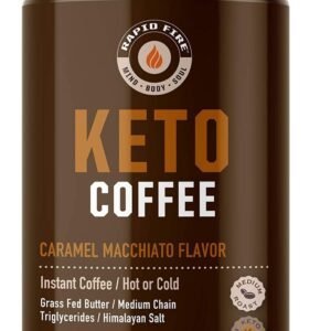 Rapidfire Keto Coffee Instant Coffee Mix, Caramel Macchiato Flavor, 15 Servings