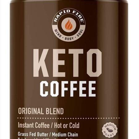 Rapidfire Ketogenic Fair Trade Instant Keto Coffee Mix Supports Energy Metabolism Weight Loss Ketogenic Diet Canister 15 servings, Original
