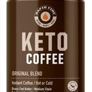 Rapidfire Ketogenic Fair Trade Instant Keto Coffee Mix Supports Energy Metabolism Weight Loss Ketogenic Diet Canister 15 servings, Original