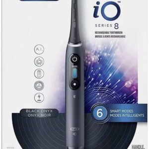 iO Series 8 Electric Toothbrush with 3 Replacement Brush Heads, Black Onyx_Oral-B