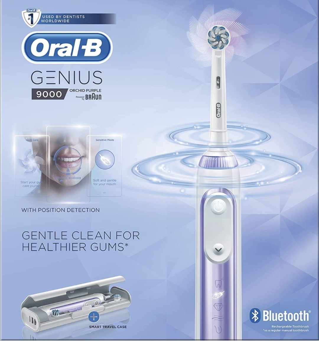 Genius 9000 Electric Toothbrush Powered by Braun, Orchid Purple -Oral-B