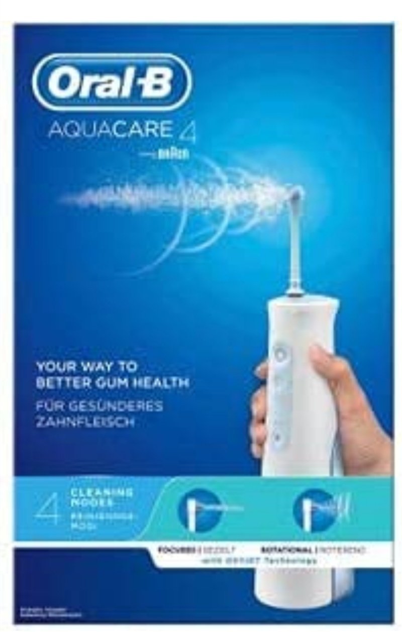 Aquacare 4 Water Flosser Cordless Irrigator - Oxyjet Technology - 4 Cleaning Modes-Oral-B