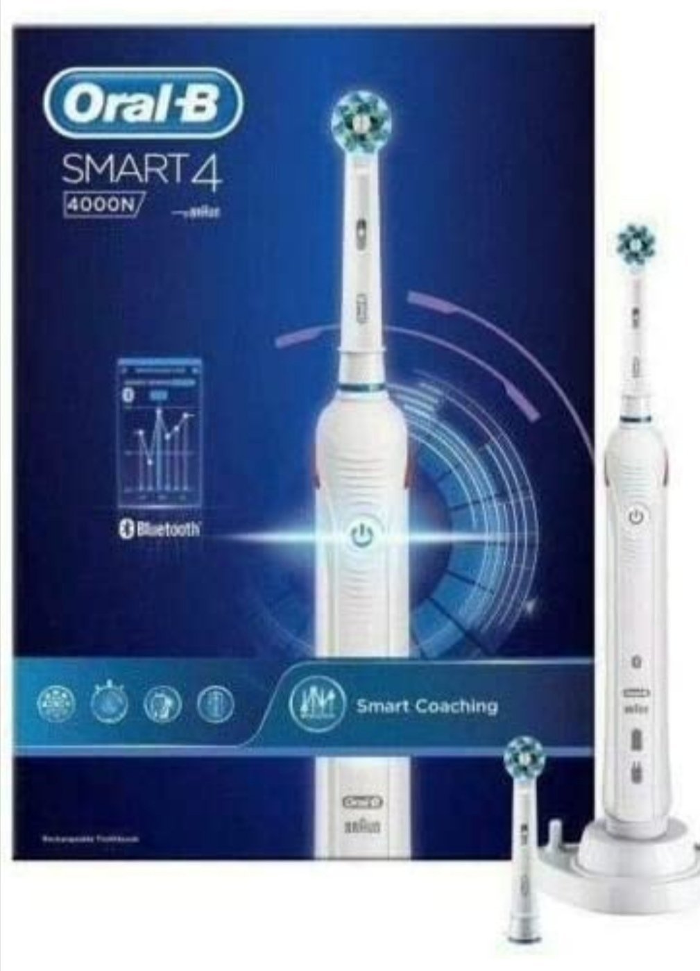 Oral-B Smart 4 4000N CrossAction Electric Toothbrush Rechargeable Powered by Braun