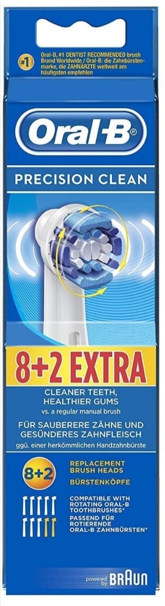 Genuine Original Oral-B Braun Precision Clean Replacement Rechargeable Toothbrush Heads (10 Count