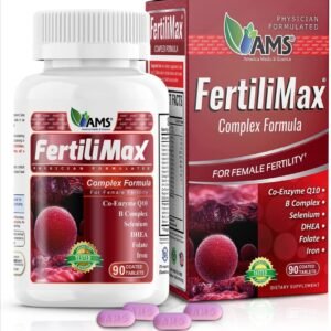 America Medic & Science FertiliMax, Fertility Supplements for Women, Supports Conception, Improves IVF Pregnancy Chances, Prenatal Vitamins with Folate, CoQ10, Iron, DHEA and Selenium, 90 Count