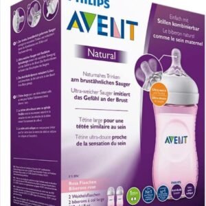 Philips Avent Natural Baby Bottle, 260 ml, Pink - Set of 2