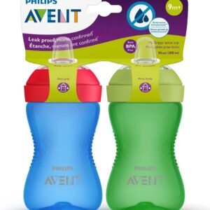 Philips Avent My Grippy Spout Cup, 10oz, 2pk, Blue/Green, SCF801/21