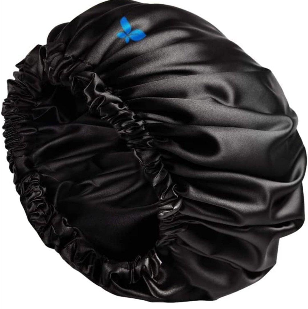 Bless Black Satin Bonnet