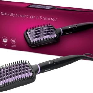 Philips BHH880 Style Care Essential Heated Straightening Brush - Black and Purple