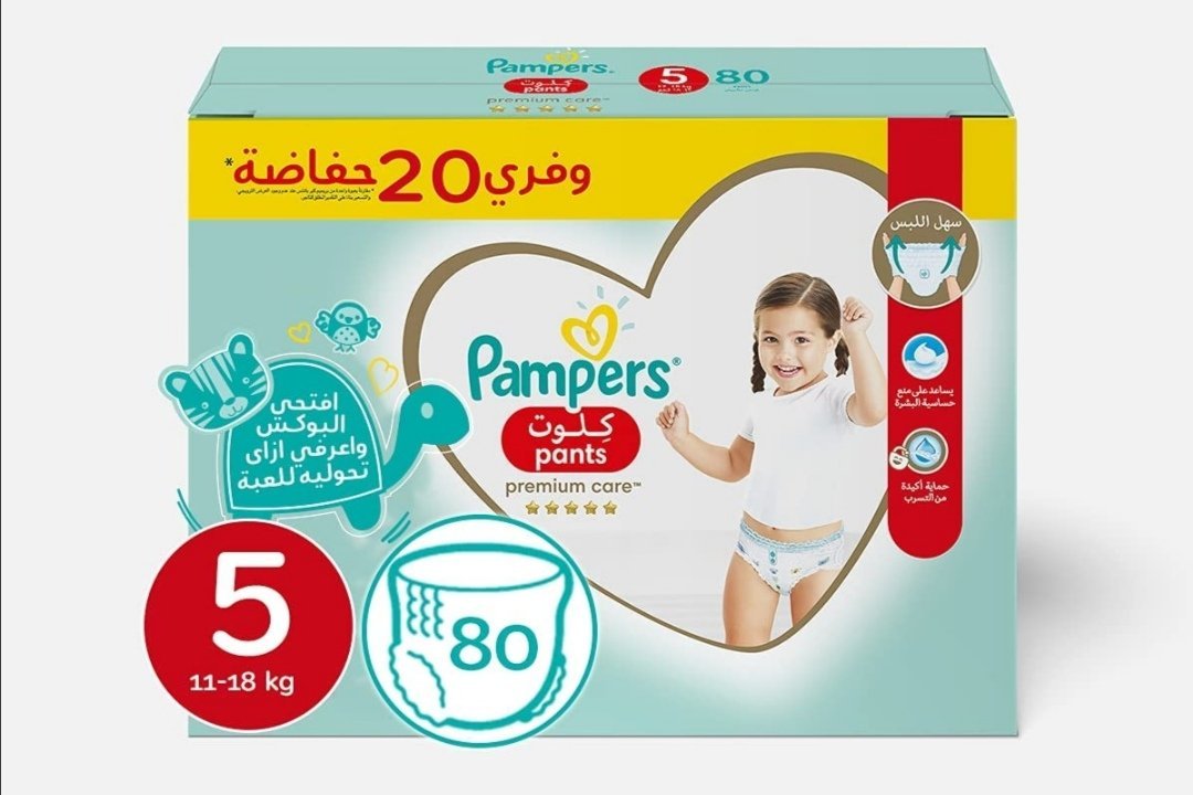 Premium Care Pants, Size 5, 12-18 KG, 80 Diaper-Pampers