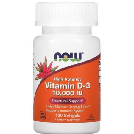 High Potency Vitamin D-3, 10,000 IU, 120 Softgels-now
