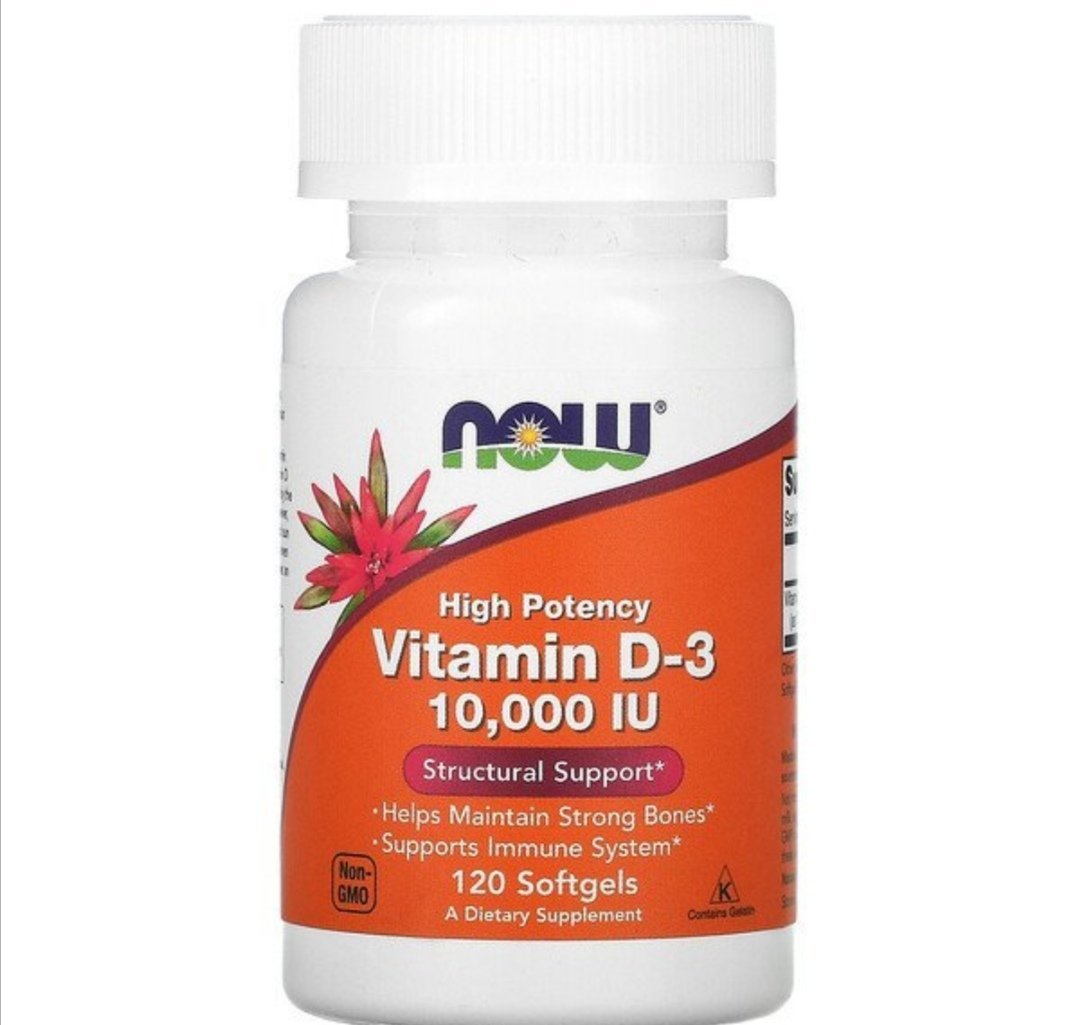 High Potency Vitamin D-3, 10,000 IU, 120 Softgels-now
