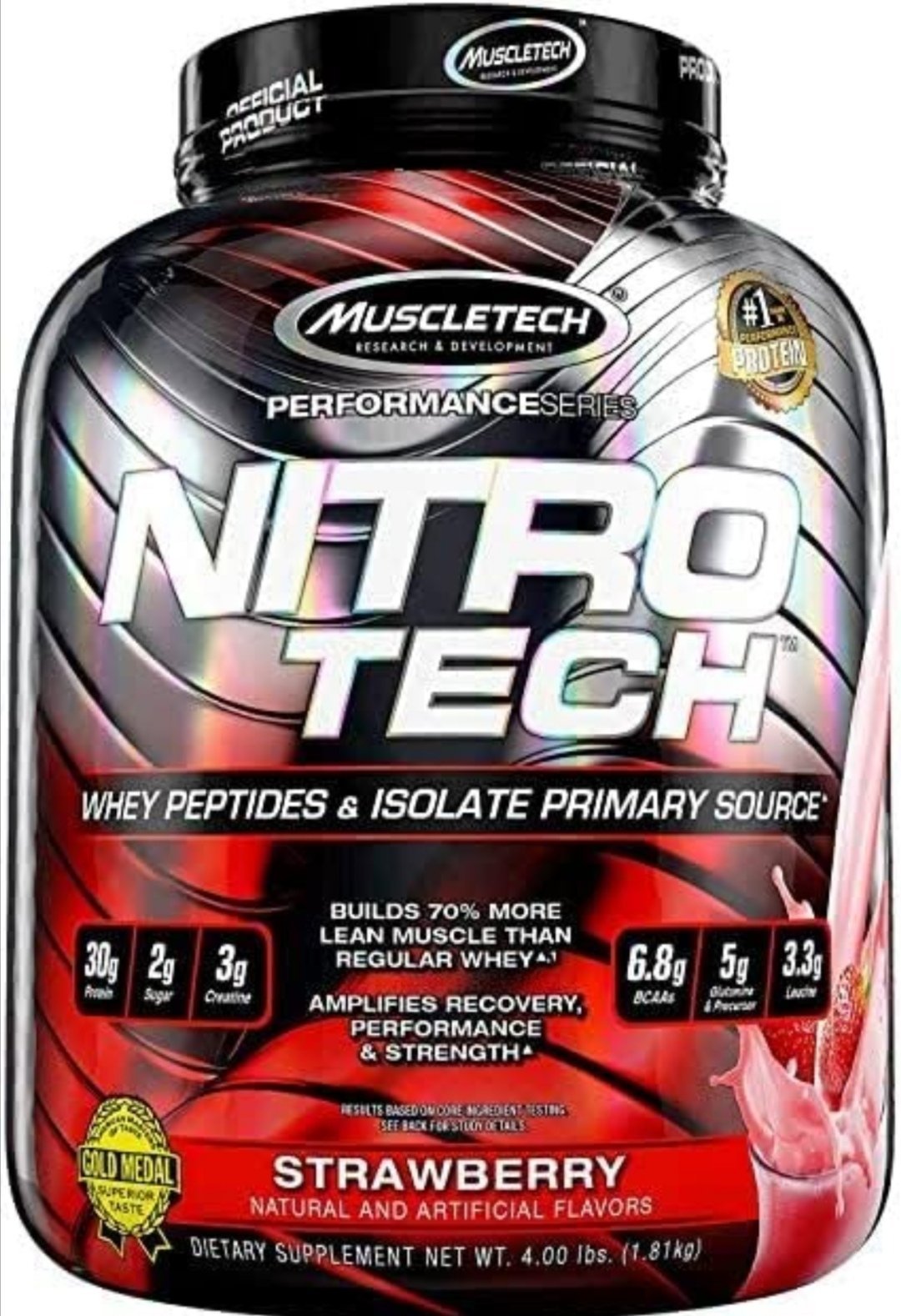 Muscletech Nitrotech strawberry 1.8kg