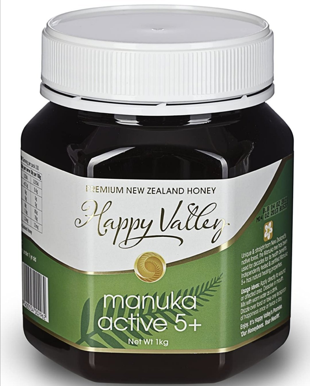 '- UMF 5+ (35oz, 1KG) - Certified Raw New Zealand Mānuka - UMF 5+, MGO 83+Happy Valley Manuka Honey