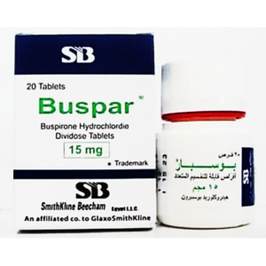 BUSPAR 15 MG ( BUSPIRON ) 24 TABLETS