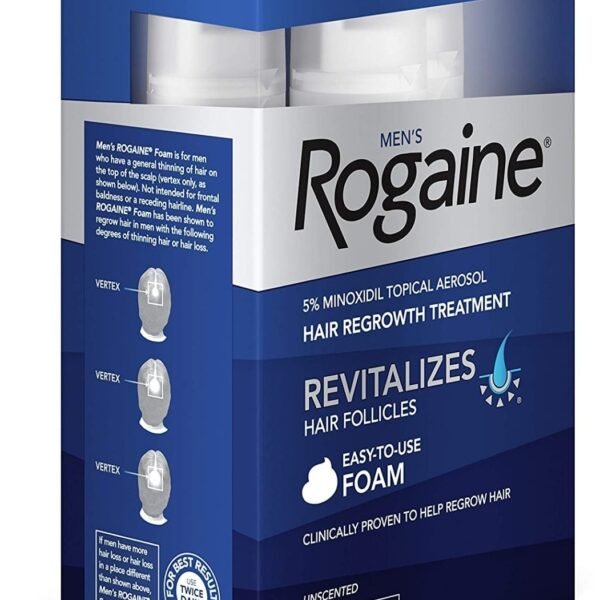 Rogaine Men's 5% Minoxidil Foam for Hair Loss and Hair Regrowth Topical Treatment for Thinning Hair (3-Month Supply)