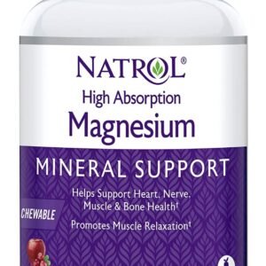 Natrol High Absorption Magnesium Chew Tablets (Purple, Cranberry) - 60 Count