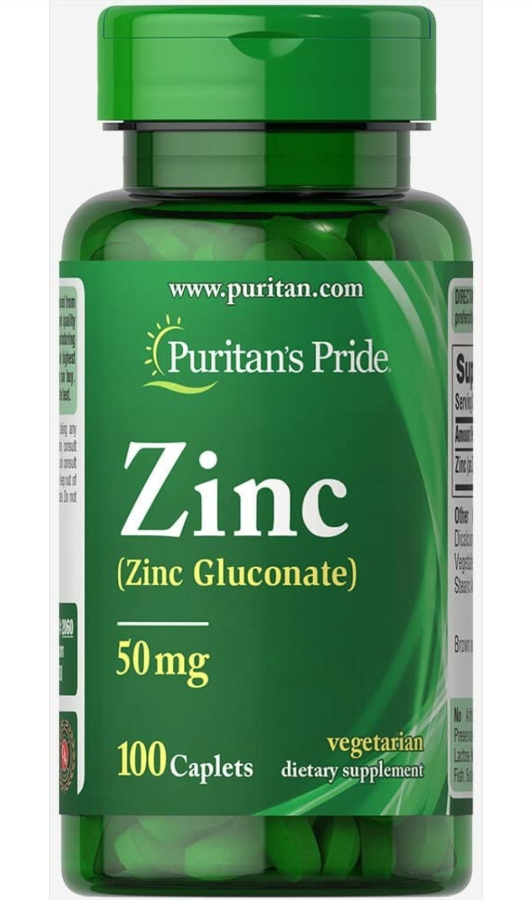 Puritan's Pride Zinc 50 mg-100 Caplets