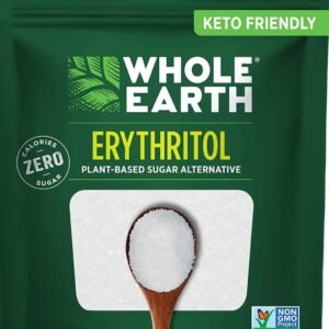 Whole Earth Sweetener Co. 100% Erythritol, 4 pound pouch (1815) natural Sugar Alternative, baking sugar substitute, zero calorie sweetner,Glutin free sweetner