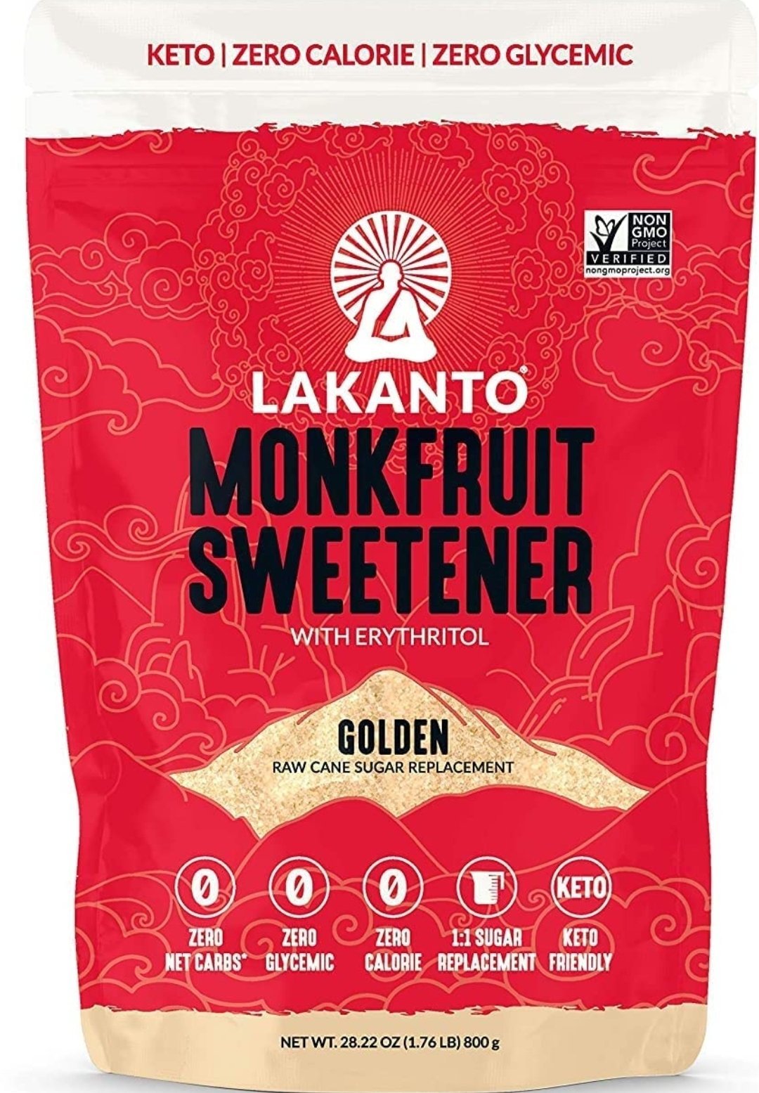 Lakanto, Monkfruit Sweetener with Erythritol, Golden, 28.22 oz (800 g)