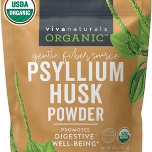 Psyllium Husk Powder Organic (1.5 lbs) - Easy Mixing Fiber Powder, Finely Ground & Non-GMO Fiber Supplements to Promote Regularity, Perfect for Gluten-Free Baking, 24 oz