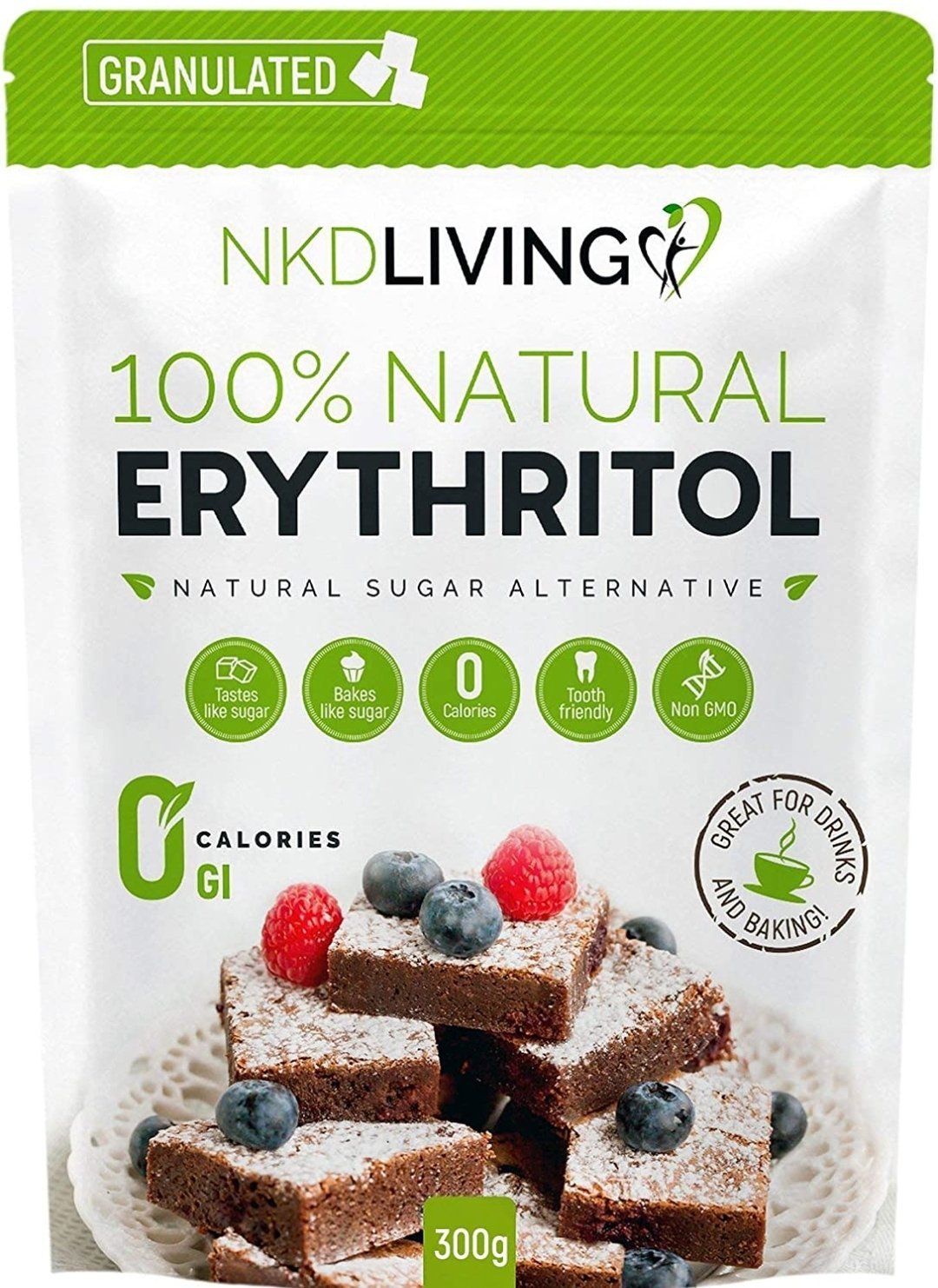 100% Natural Erythritol 300g by NKD Living (Granulated)