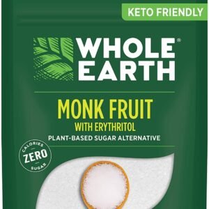 WHOLE EARTH Monk Fruit Sweetener with Erythritol, Plant-Based Sugar Alternative, 12 Ounce Pouch (340g