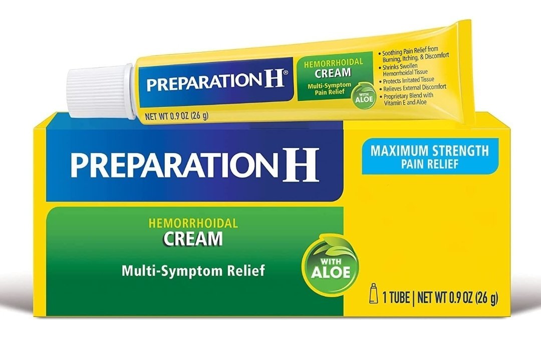 Preparation H Hemorrhoid Symptom Treatment Cream (0.9 Ounce Tube), Maximum Strength Multi-Symptom Pain
