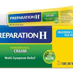 Preparation H Hemorrhoid Symptom Treatment Cream (0.9 Ounce Tube), Maximum Strength Multi-Symptom Pain