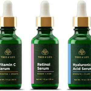 Tree of Life Beauty Anti Aging Combo Pack - 98% Natural, 72% Organic - Vitamin C Retinol - Hyaluronic Acid Serum
