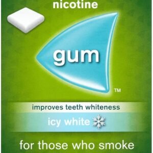 Nicorette Gum 4mg Ice White, Nicotine Gum, Fast, Chewing Whitening Gum 1 Pack x 105 Pieces (Quit Smoking and Stop Smoking Aid Nicotine Gum (White, 4mg)