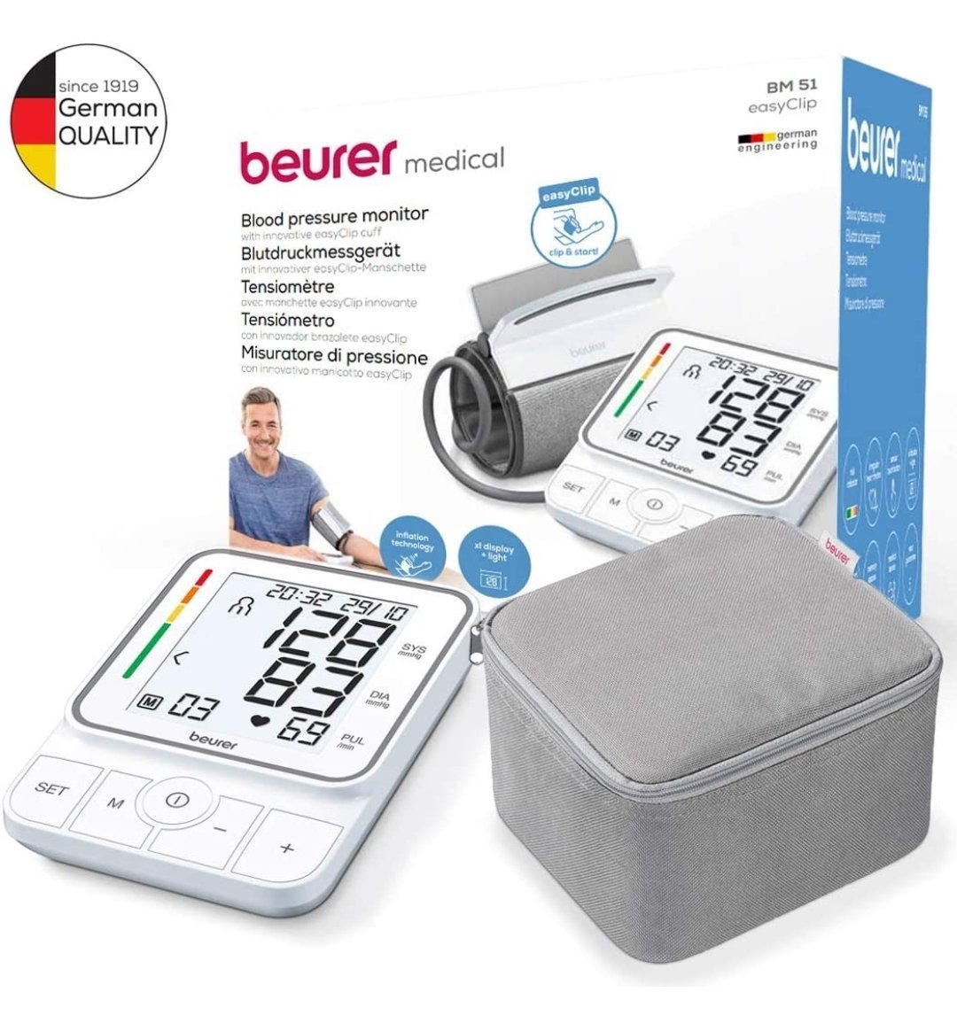 Beurer BM 51 easyClip upper arm blood pressure monitor
