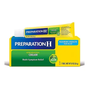 Preparation H Hemorrhoid Symptom Treatment Cream (0.9 Ounce Tube), Maximum Strength Multi-Symptom Pain